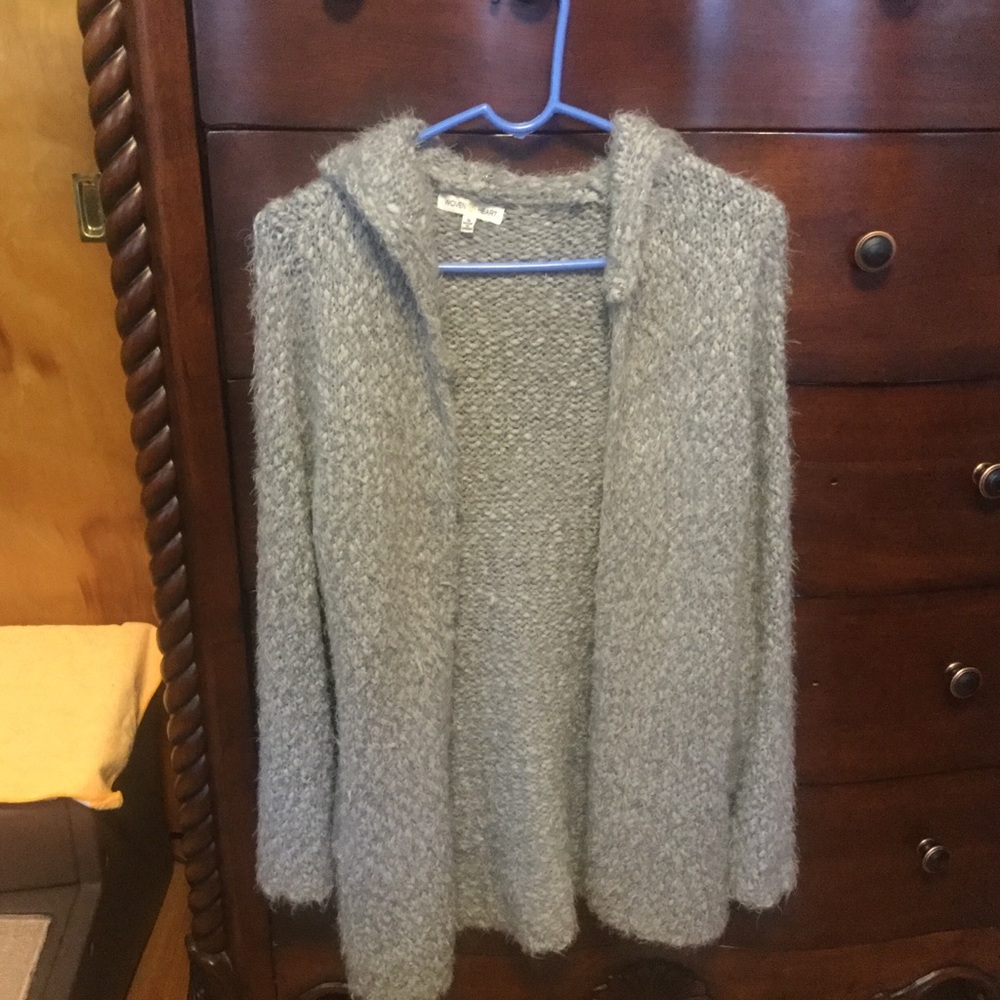 Woven Heart Grey Hooded Sweater